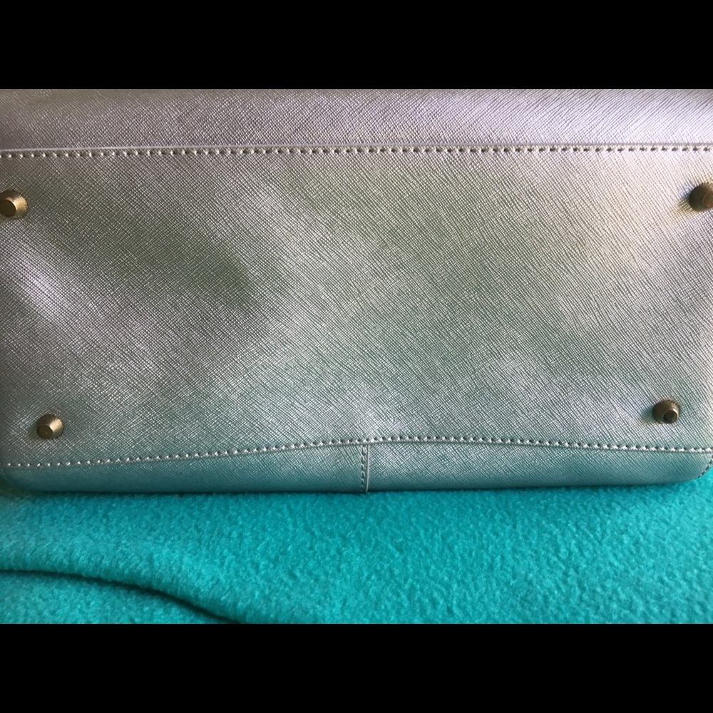 DKNY Woman's Gray Saffiano Leather Satchel Bag - Picture 3 of 5